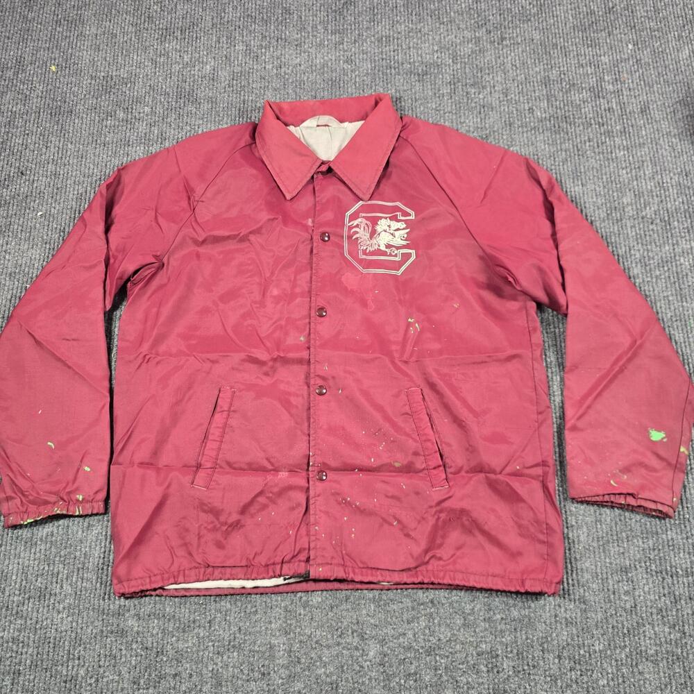 VTG Chalk Line South Carolina Gamecocks Jacket Mens Large Red Snap Windbreaker